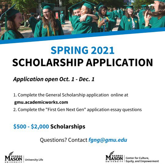 UndocuMason's tweet image. First Gen Next Gen Fund applications are now open Undocumented, DACA, and TPS students‼️ The FGNG Committee will consider requests for up to $2,000 for the scholarship application and $495 to pay for DACA renewal expenses. (1/2)