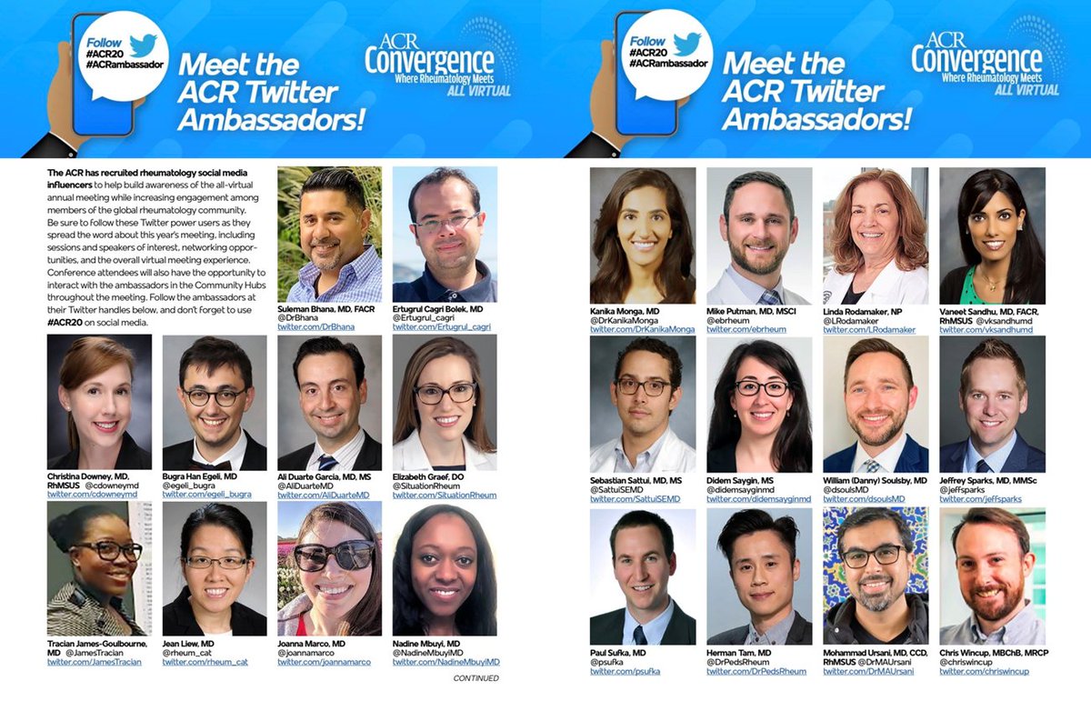 I'm following some new #rheum #friends. How about you? #ACR20 #ACRAmbassador