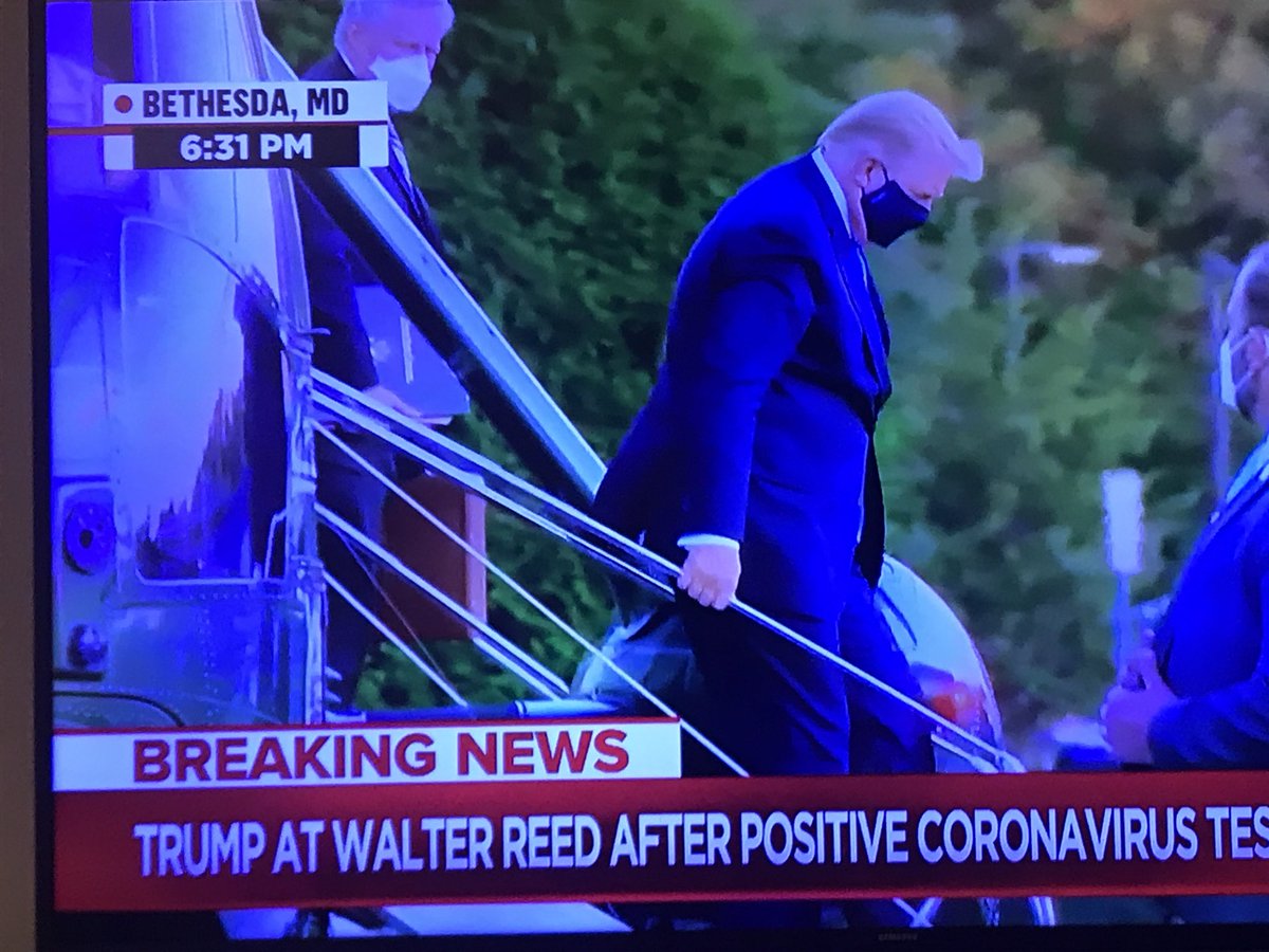 rcaptijn's tweet image. Trump naar het Walter Reed ziekenhuis...