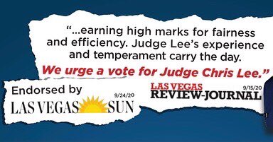 JudgeChrisLee's tweet image. Getting endorsements from both major newspapers-means I am firm but fair🤷🏻‍♂️ #lasvegasreviewjournal #lasvegassun #lvrj #endorsement #justicecourt #northlasvegas #election2020 #election