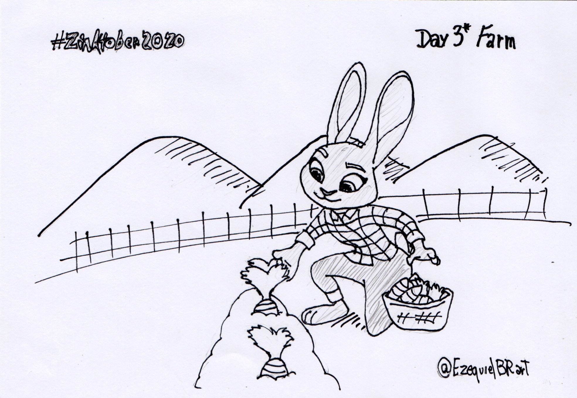 EzequielBR on X: Day 3 - Farm - hopps farm #zinktober2020 #Inktober # Zootopia  / X