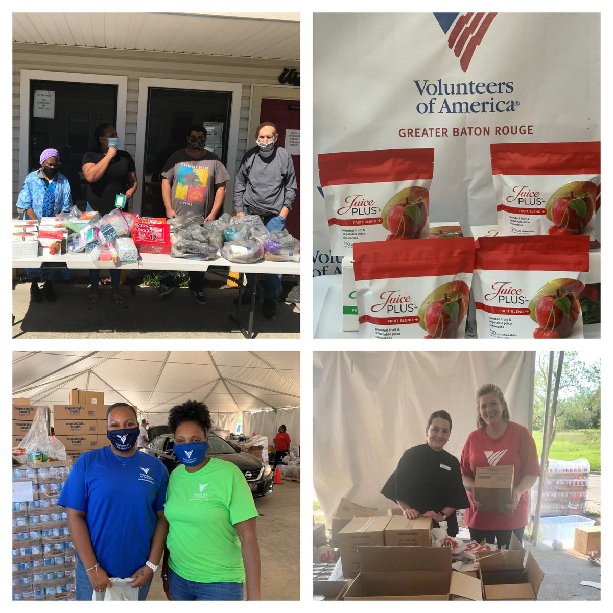 Vol_of_America's tweet photo. As folks in Lake Charles, La. recover from the damage caused by #HurricaneLaura, our nat'l partner @juiceplus helped in the recovery efforts. Thanks to #juiceplus for generously donating Complete shake mix &amp; Juice Plus+ Chewables to #VOA Greater Baton Rouge to help those in need. https://t.co/Cs6Sy0o59l