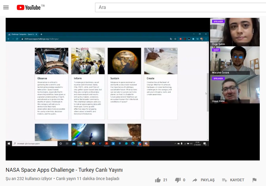 BKAta2Coding's tweet photo. 🚀🌟 Öğrencilerimizle #NASA #SpaceAppsTurkey challenge açılış seramonisinde @umutayildiz 'ı dinliyoruz.📑 Program akışı hakkında detaylar paylaşılıyor. Heyecanımız büyük, başlıyoruz! 😉👍 #codingBK #Ata2BKCoding #sınırlarınötesinde #ImagineFuture #SpaceApps @CansuNas4 https://t.co/8hvIx3lCL9