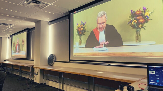 lawsocietymb's tweet photo. A very special sitting of the court took place today. Eighty-five students were sworn into the legal profession, in the presence of an eagle feather during the Law Society's first-ever Virtual Call to the Bar Ceremony. Congratulations to the 2019-2020 graduating class! https://t.co/nuk9oYXaGQ