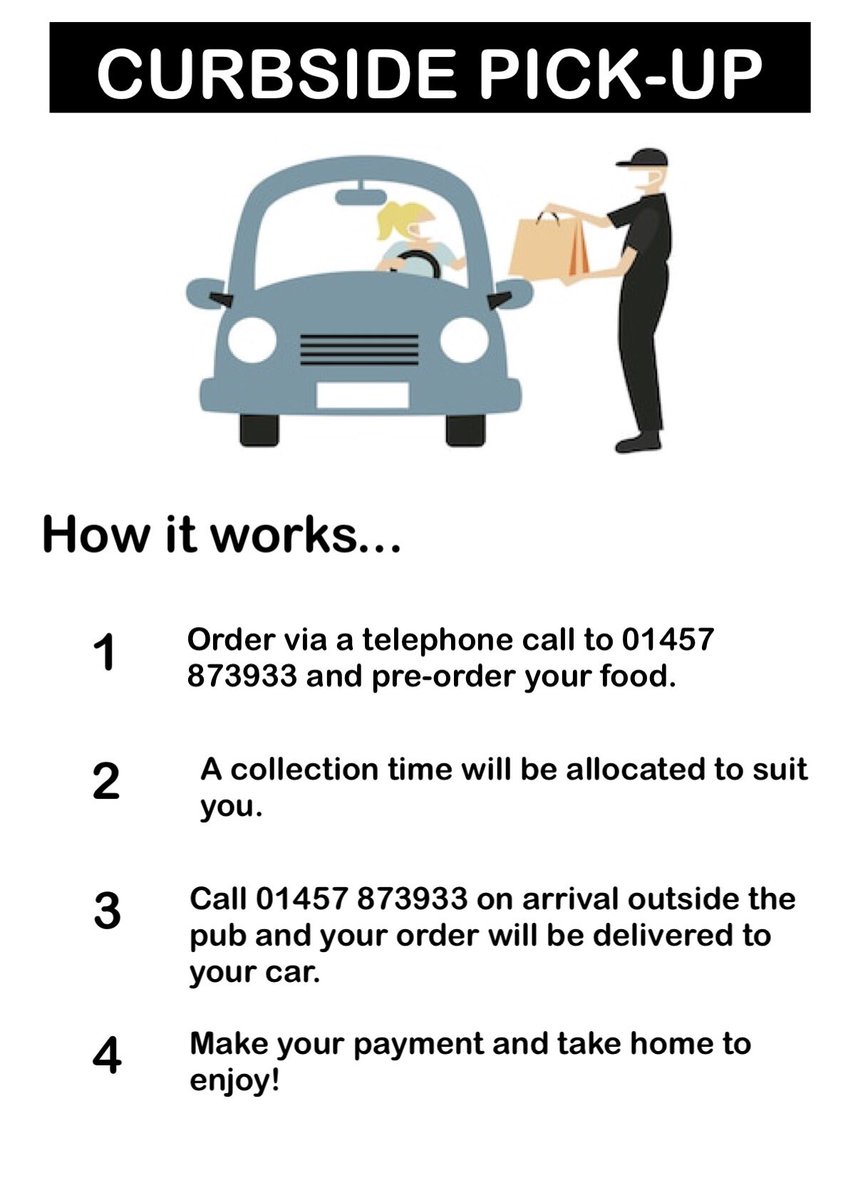 Want pub grub but don’t want to go out? Enjoy dinner cooked for you and collected curbside. Simple to do and easy to collect with no contact with anyone other than your server. #staysafe #greenfieldsaddleworth #saddleworthmoor #takeaway #saddleworthfood @kingbillpub