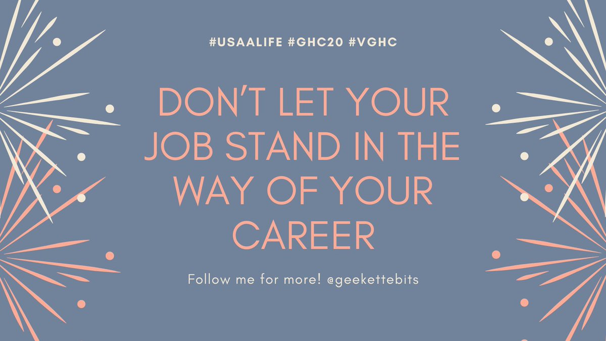 Great career advice I heard at <a href="/NSBE/">NSBE</a> that I wanted to share with <a href="/GHC/">Grace Hopper (GHC)</a> #GHC20 #ghc2020 #vghc strong women 🦄🦄🦄