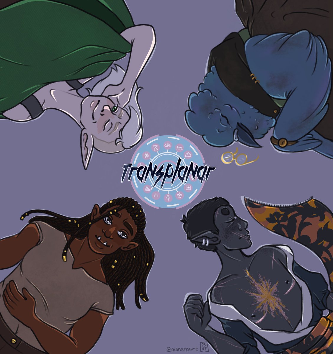 For  #FollowFriday, we're featuring 8 BIMPOC, trans, and/or queer-led  #DND/ #TTRPG projects: one for each of the 8 gods of our ALL-TRANS, noncolonial world.Ep. 8 of our POC-led game streams TOMORROW, Sat 10/3 at 3pm CDT on  http://twitch.tv/transplanarrpg ! @pisharpart! Commissions