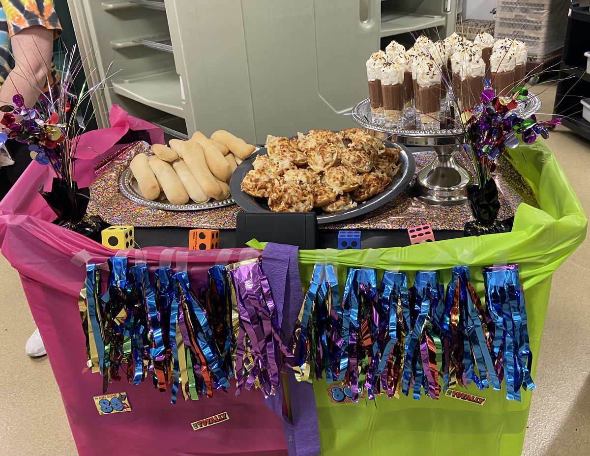 mizell_cameron's tweet photo. Celebrating our 80's themed happy hour today with Bosco Sticks, Chicken Bacon Ranch bagel bites and French silk shooters! @ClippertEric @nolafoodguy @Hearthstone_HC https://t.co/CHK0qQwsuX