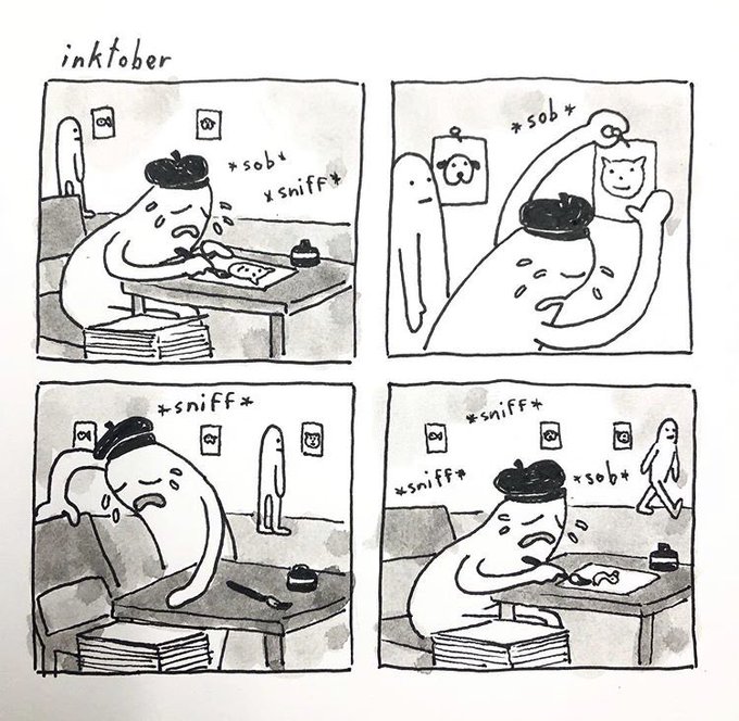 reposting this comic from last year to announce that i will not be participating in inktober this year :) 