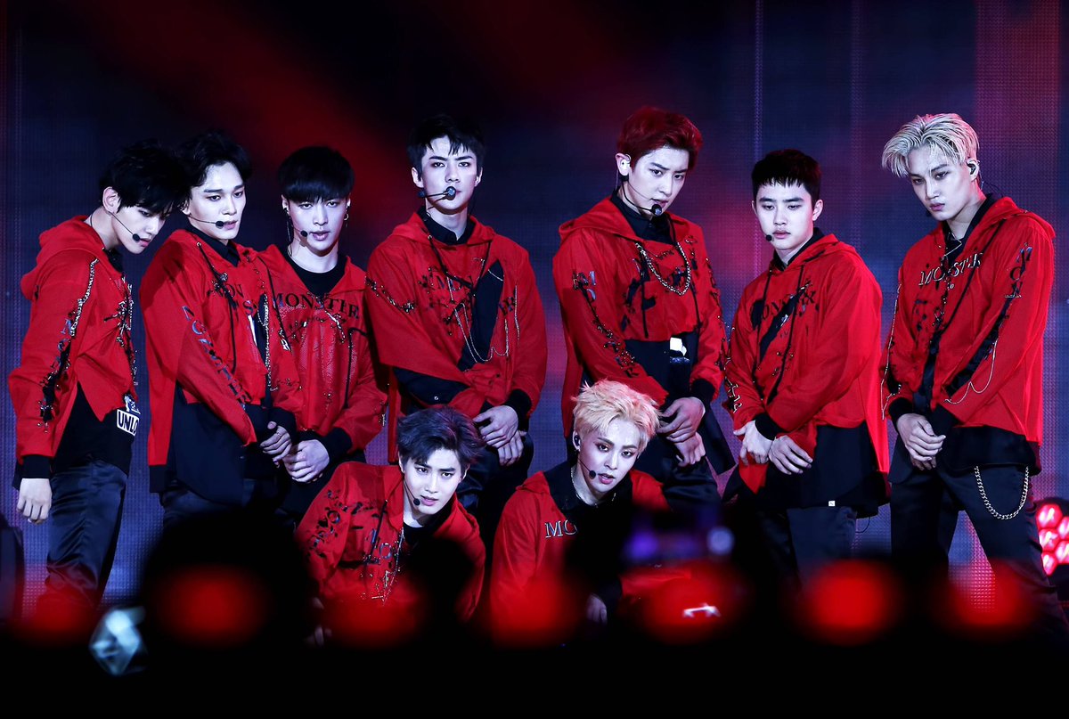 All of EXO members aside from Chanyeol who is 1cm taller