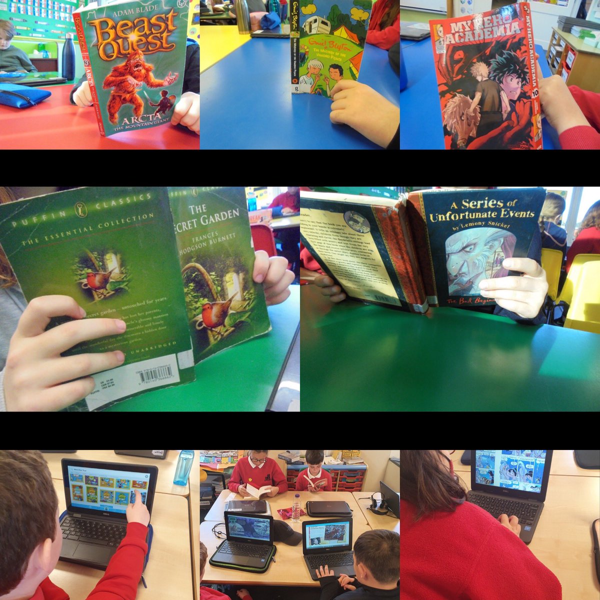 gillyp_dm's tweet photo. Our big buddies in action showing us how important reading is 📕📙📒📗📘💜@SeanHenstridge #NBFrecord  @NessBookFest1 #p1bb @SchoolHolm https://t.co/uRUHGVkPEV