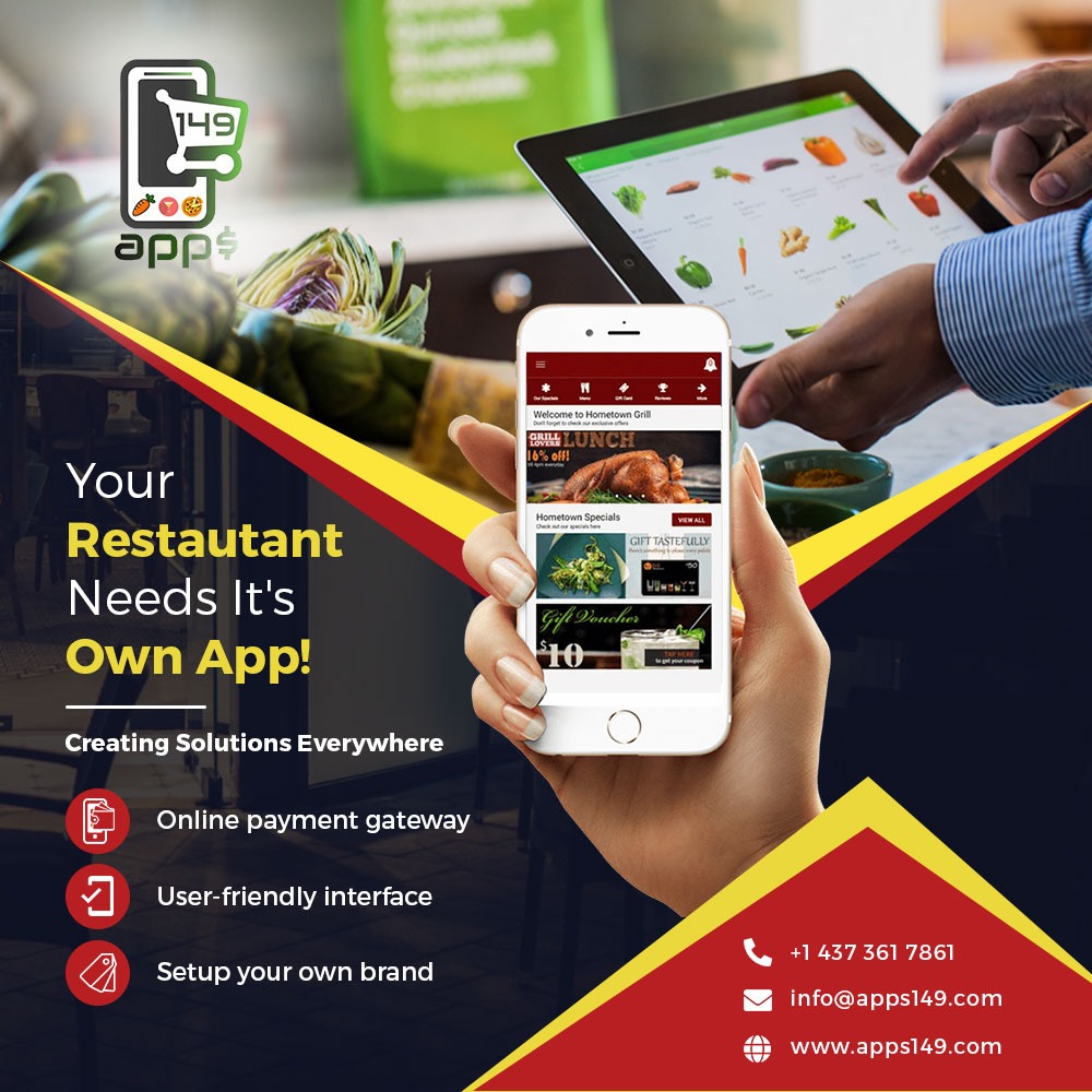 apps149's tweet photo. Take advantage of our fall specials on restaurant Apps with fully integrated websites and e-commerce platforms!

Reach out to us today to find out how we can boost the reach and power of your business and turn it from passing to profitable. 

At Apps149 We Deliver! https://t.co/uI4uYLF9Cv