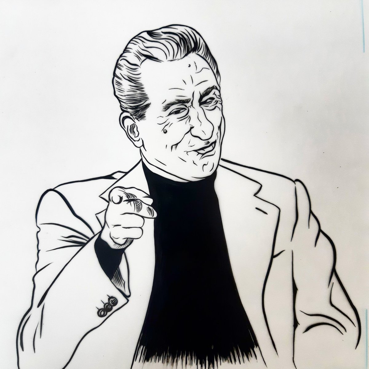 studiolpart's tweet image. NO YOU! #inktober #bobbydeniro #analysethis #robertdeniro #inktober2020 #illustration #brushandink #brushandinkdrawing #lines #linework #art #drawing #portrait