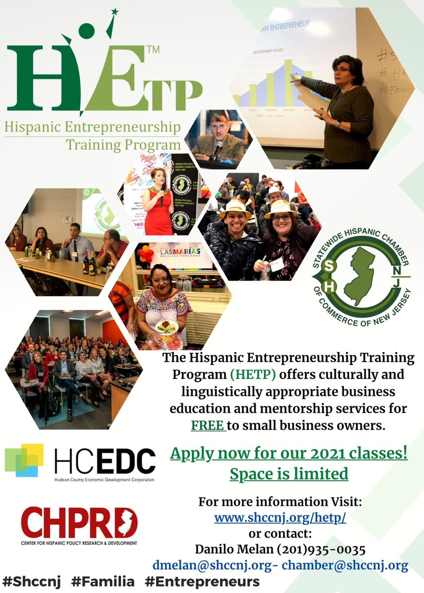 SHCCNJ's tweet photo. Applications are OPEN! Go to https://t.co/6iKezSKXsh to apply to this Bilingual and FREE entrepreneurial program. #shccnj #familia 
.....
@LUISODLH @CarlosMedinaEsq @CITIMEDINA @RafaelMata38 @OrderAndEase @TheSetrocGroup @ClaribelTCortes @GC_Artiles @NewJerseyEDA @ROINJNews https://t.co/yQTgXASv98