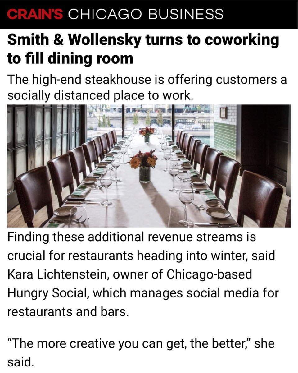 Thank you <a href="/CrainsChicago/">Crain's Chicago Business</a>. #SaveRestaurants #Chicago <a href="/smithwollensky/">Smith & Wollensky</a> chicagobusiness.com/restaurants/sm…