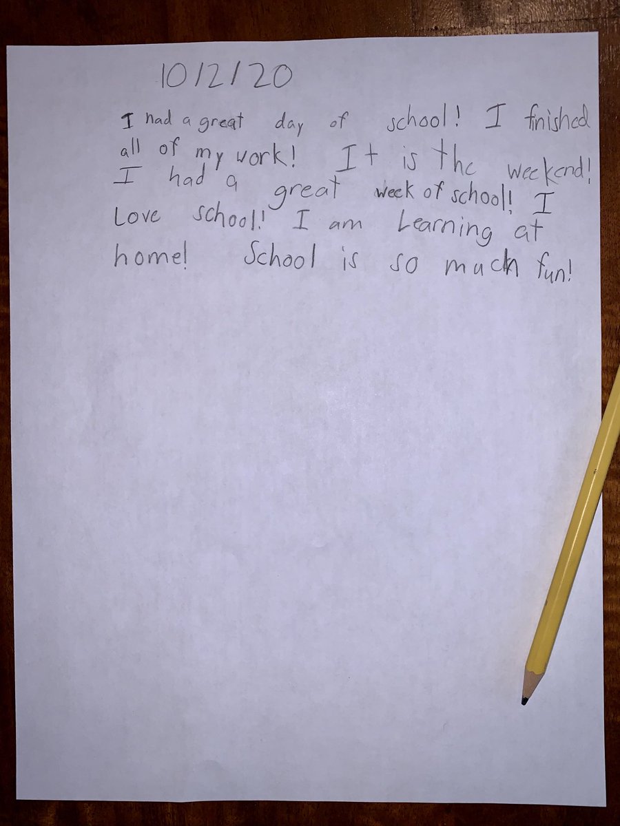gksan7's tweet photo. Charlie has journals to write before getting to play a video game.  House rule. Love that he loves school! ⁦@ChannahonPride⁩ ⁦@PioneerPath⁩ #mrsjohnson #csd17learns https://t.co/62r4sMV9ao