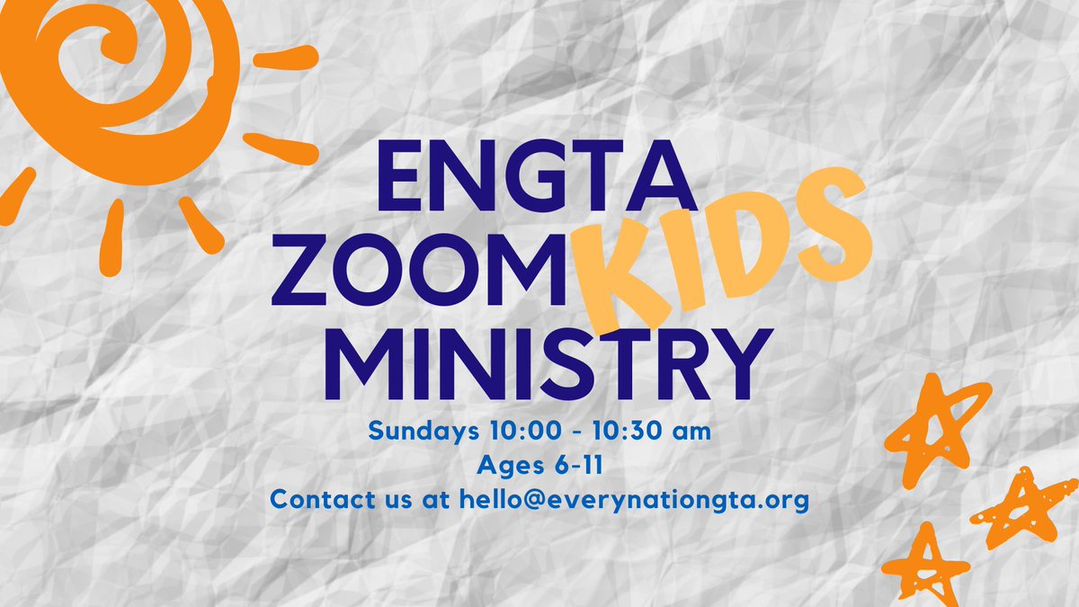 EveryNationGTA's tweet photo. Parents! Get your kids involved again from this Sunday (ages 6-11). Contact us for the link. https://t.co/NOgTqe2NGc