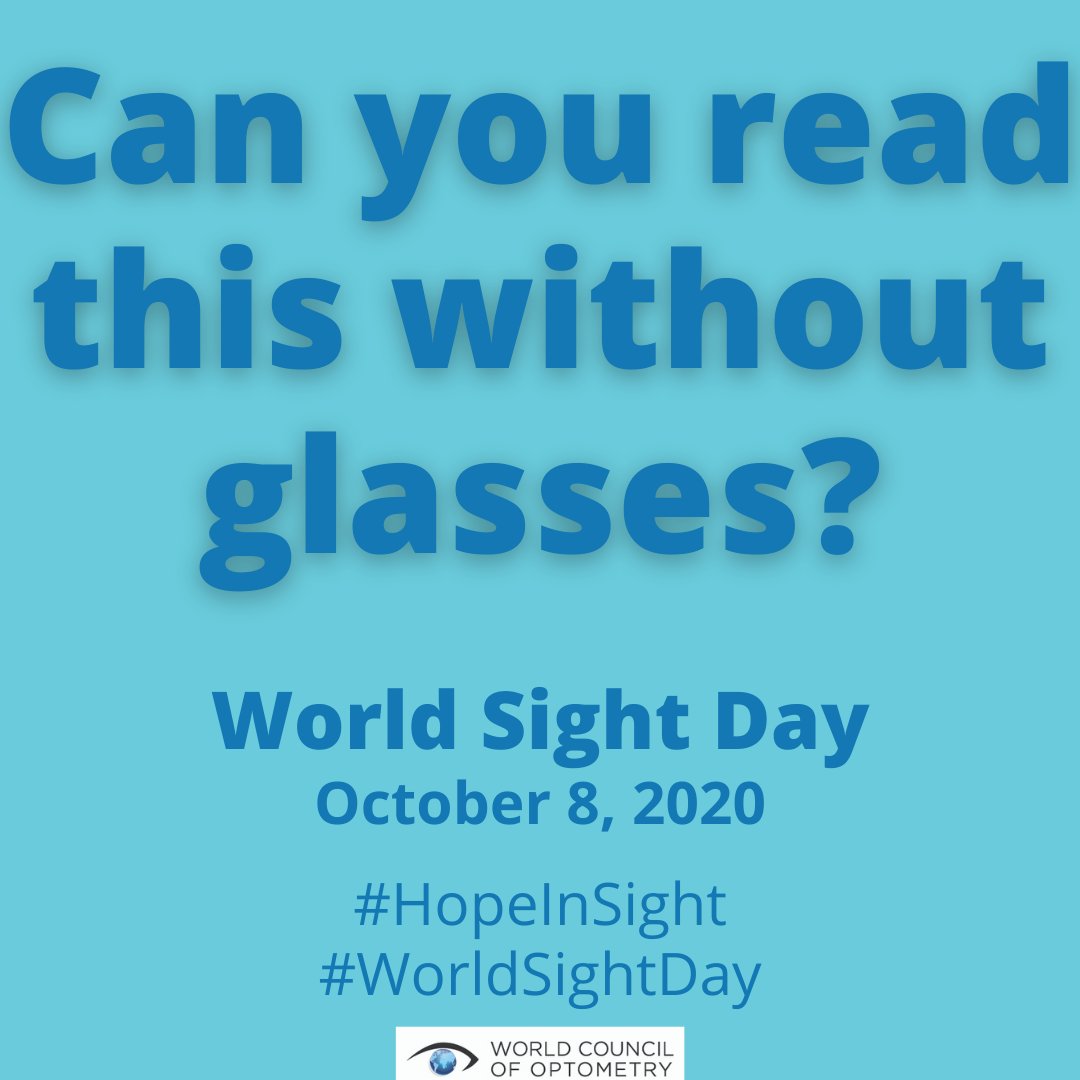 WorldCouncilOpt's tweet image. 1 billion people around the globe cannot! Help us bring awareness on World Sight Day. #WorldSightDay #HopeInSight