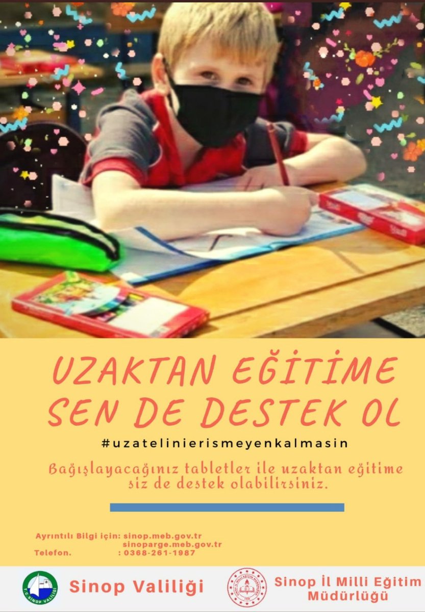 Sinop Toki Şehit Fatih Erer Ortaokulu (@tokierer) on Twitter photo Öğretmen, öğretmen olabilmek için öğrenci kalmalıdır. Öğrencilerimize destek olmak için #uzatelinierişemeyenkalmasın
<a href="/tcmeb/">Millî Eğitim Bakanlığı</a>
<a href="/ziyaselcuk/">Ziya Selçuk</a>
<a href="/TCSinopValiligi/">T.C. Sinop Valiliği</a>
<a href="/sinopilmem/">Sinop Milli Eğitim Müdürlüğü</a>
<a href="/YLDZercan1957/">Ercan Yıldız🇹🇷</a> Öğretmen, öğretmen olabilmek için öğrenci kalmalıdır. Öğrencilerimize destek olmak için #uzatelinierişemeyenkalmasın
<a href="/tcmeb/">Millî Eğitim Bakanlığı</a>
<a href="/ziyaselcuk/">Ziya Selçuk</a>
<a href="/TCSinopValiligi/">T.C. Sinop Valiliği</a>
<a href="/sinopilmem/">Sinop Milli Eğitim Müdürlüğü</a>
<a href="/YLDZercan1957/">Ercan Yıldız🇹🇷</a>