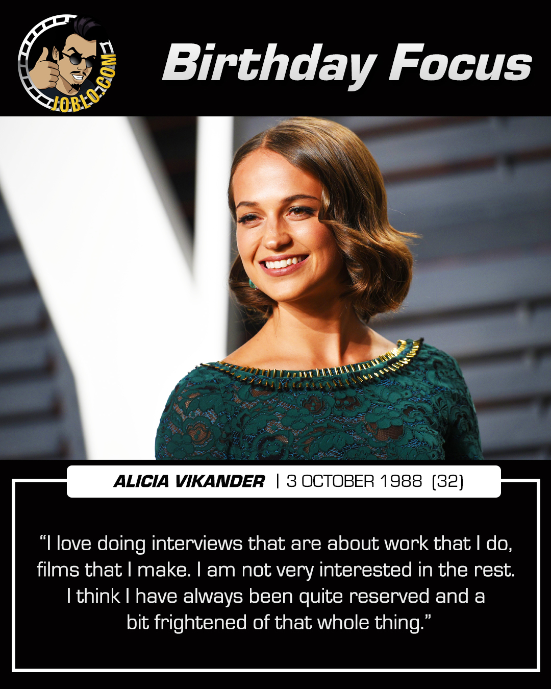 Happy 32nd birthday to Alicia Vikander! 