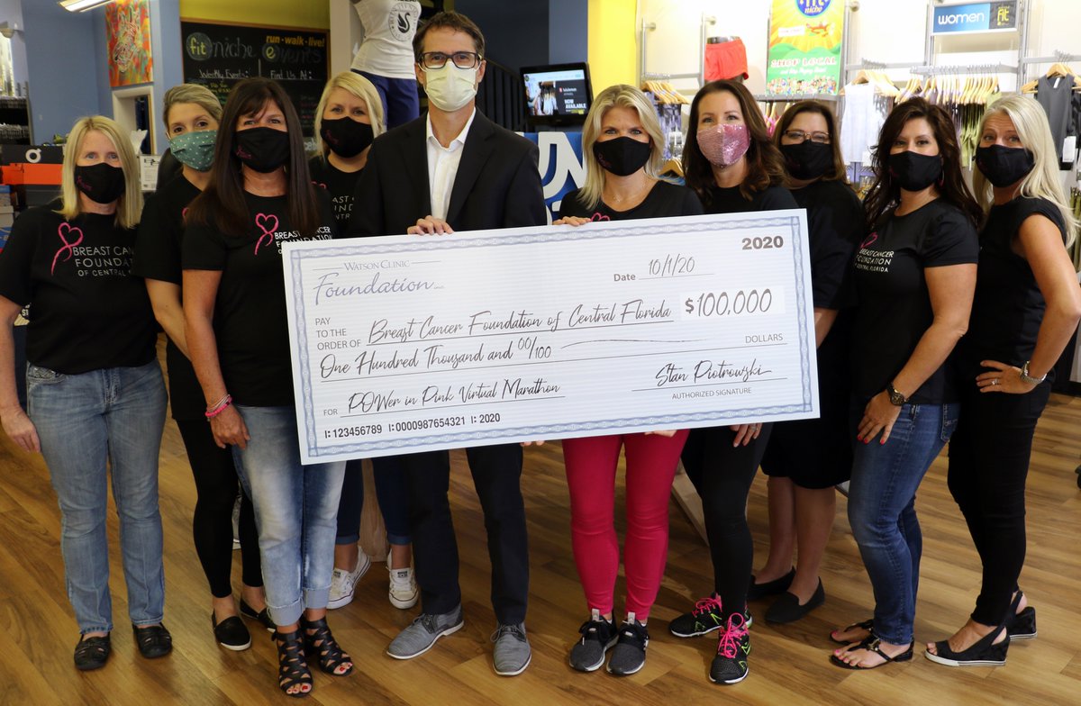 foundation_wc's tweet photo. The Watson Clinic Foundation recently donated a check in the amount of $100,000 to the Breast Cancer Foundation of Central Florida, an organization devoted to providing financial resources and support to individuals and families impacted by breast cancer: https://t.co/lVG15d6eC4 https://t.co/7TnNr6BYhp
