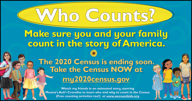 #wecount, <a href="/2020Census/">2020Census</a>,  We won't stop until everyone knows that each and every one of us knows WE COUNT!
