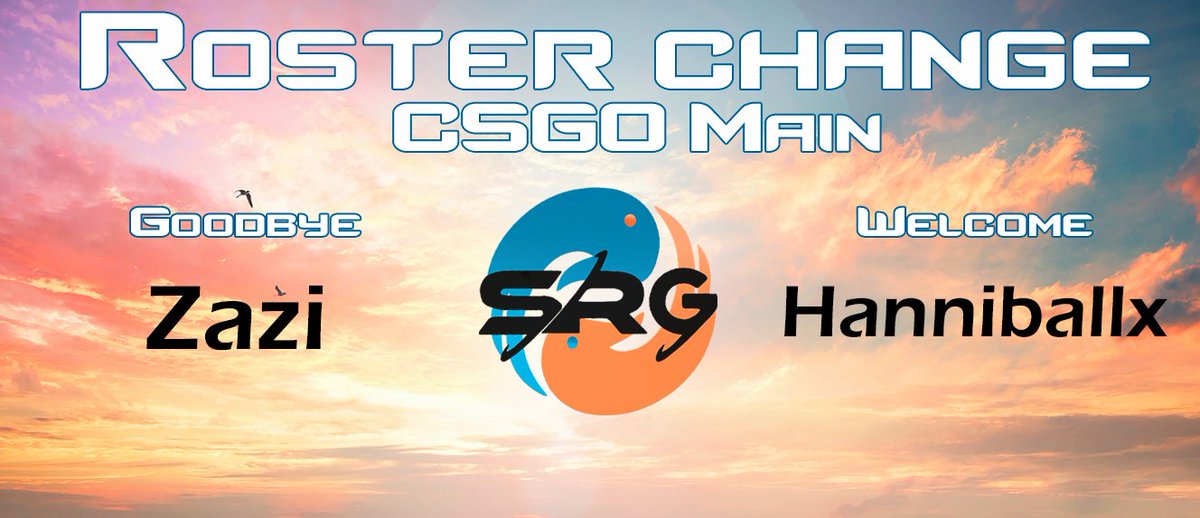#CSGO #SRG #Roster 
We are very happy to welcome <a href="/HannibalxCSGO/">Hannibalx</a> to the SRG family <3 We look forward to some insane plays!
This also means we have to say goodbye to @ZaziBoLi who showed everyone that he should not be underestimated! We look forward to seeing you in the future!!