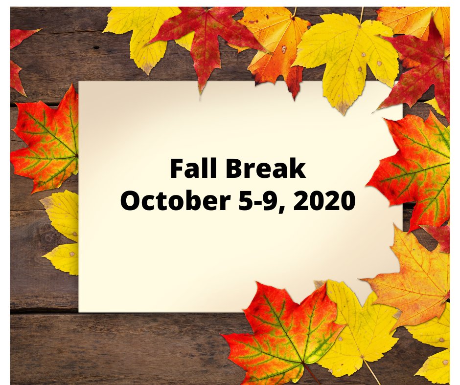 WCPSCommanders's tweet image. October 5-9, 2020 is Fall Break! We hope our students and teachers enjoy the week off. We look forward to seeing everyone return on Monday, October 12, 2020! 

#WCPride