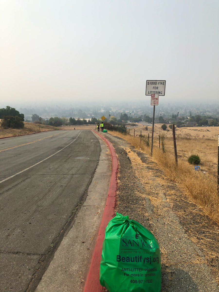 SanJoseD4's tweet photo. We’ve been working from home for months now and hardly get to see each other. So the team decided to get together, get outside, and get some cleaning done along Suncrest Ave. this morning. #SJD4 https://t.co/OxVWYxMWa4
