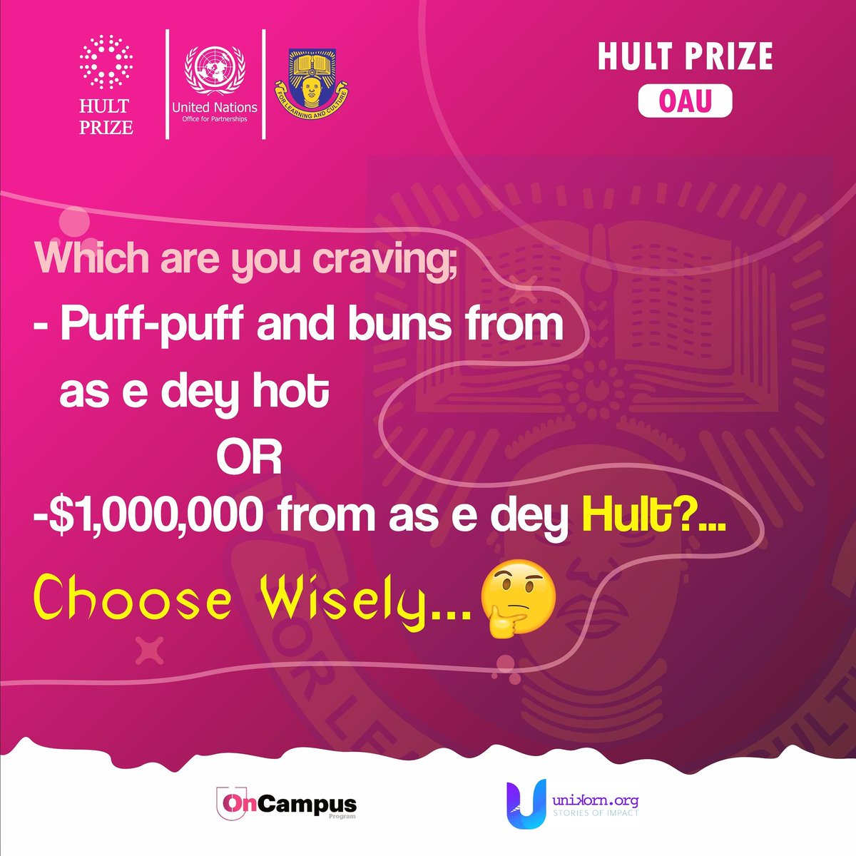 HultPrize_OAU's tweet image. What are your cravings?😅😅

#HultPrizeOAU
#hultprize2021
#hp21
#HultprizeOAU
#greatife 
#entrepreneur #business
#food #startup #startupbusiness
#foodentrepreneur 
#challenge
#oau