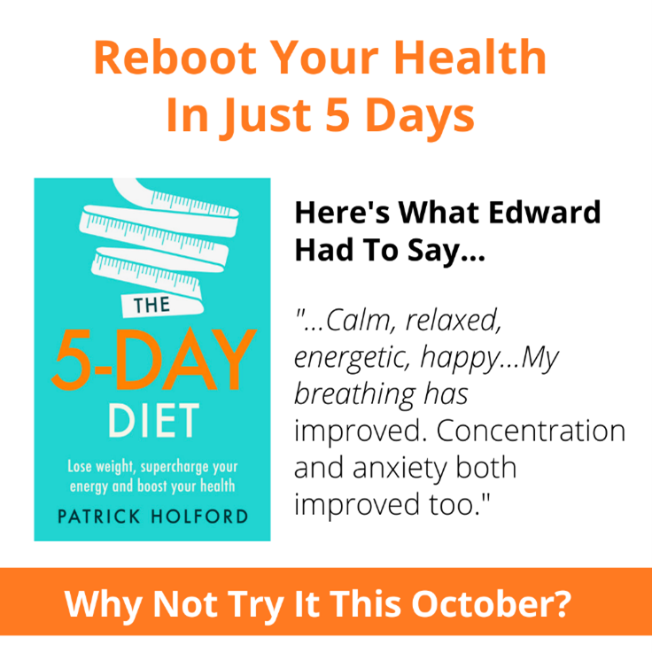 patrickholford's tweet photo. The 5 Day Diet has been designed for improved health. In September I held a retreat in Wales. The results were phenomenal, and I’ll be posting more details soon. 

Why not try the diet this October? https://t.co/GLYTG0vHDC

#5daydiet #5dd #dieting #weightloss #energy #healthydiet https://t.co/erhZx89drg