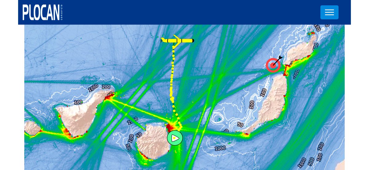 GliderPLOCAN's tweet photo. #ESTOC @EMSOeu #OceanObservatory seasonal #Glider program is being covered so far by #P202 unit after a week of navigation - Starting now the 2nd transect @EuroGOOS #GliderTaskTeam @Euro_Sea @EMODnet #EOOS @AtlantOS_Ocean @EUMarineRobots @TeledyneMarine @MISSIONATLANTIC @plocan https://t.co/WNqu97ln3I