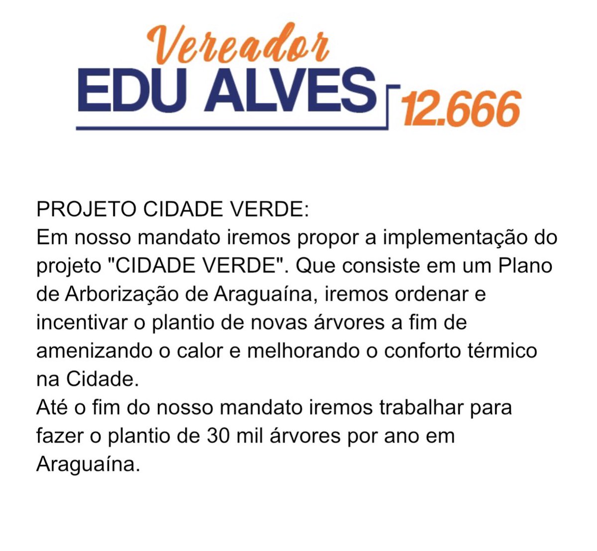 poccadeirante's tweet photo. @sued__henrique @hmmmvauvau Até o fim do nosso mandato iremos trabalhar para fazer o plantio de 30 mil árvores por ano em Araguaína. 

#ToComEdu https://t.co/5mECdxKS3T