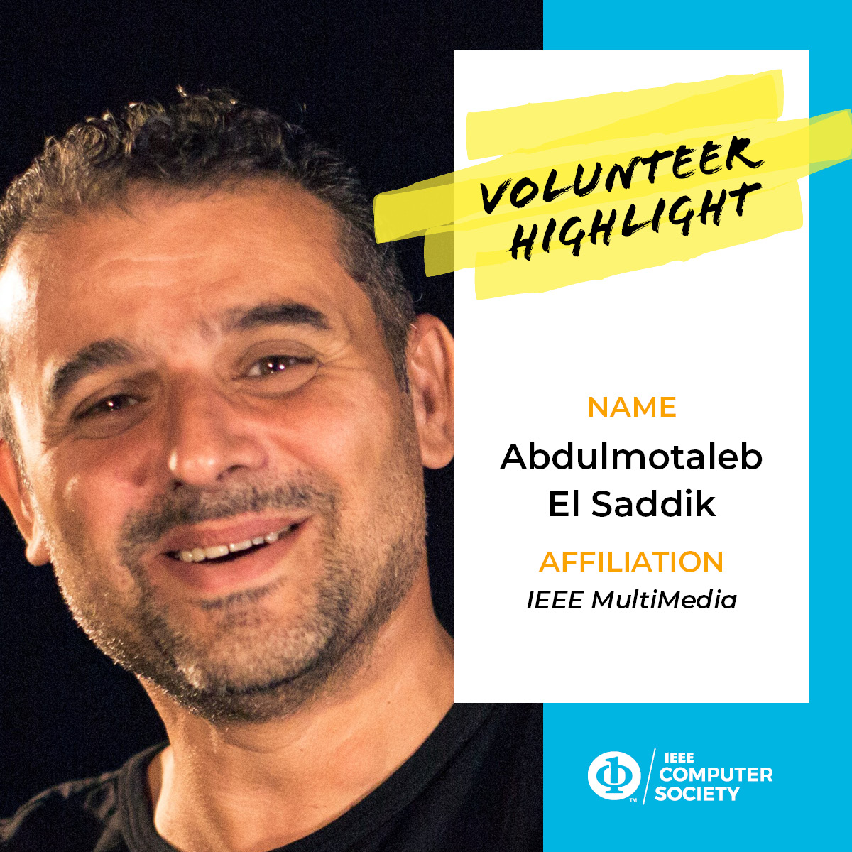 Introducing Abdulmotaleb El Saddik, this week's #VolunteerHighlight! He enjoys being a part of #IEEECS because it gives him the chance to "Give back to the community and encourage young fellows to be active!" -Abdulmotaleb El Saddik 

Join Today! bit.ly/2SjghS9