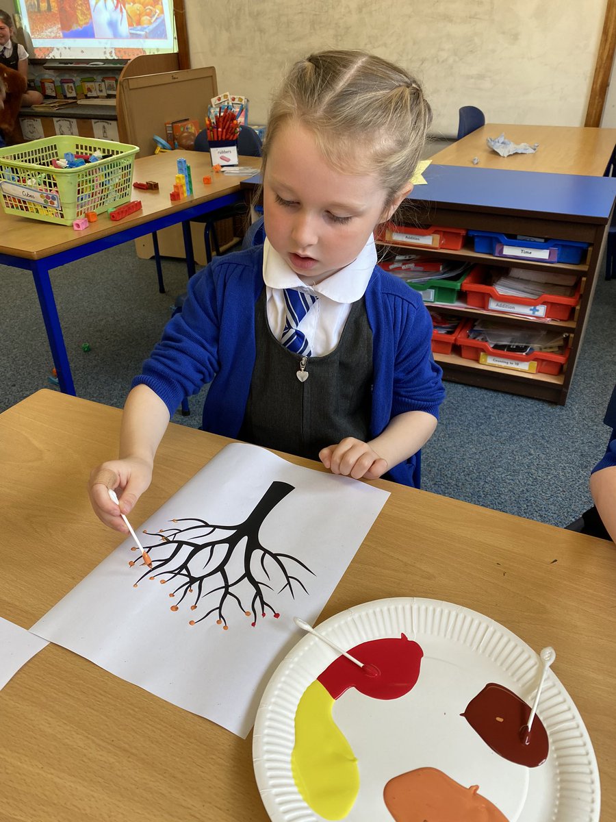 mrsmcbride1's tweet image. Last week in art we created some beautiful autumn trees by printing with cotton buds! We were so proud to see them on display! @p1_MissMarshall