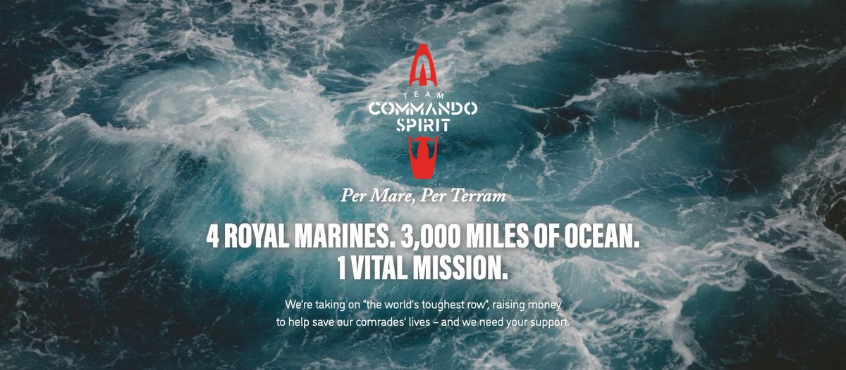 SDMakin's tweet image. 4 Royal Marines. 3,000 miles of ocean. 1 vital mission. Support this amazing efforst by signing up at teamcommandospirit.com Follow them at @TeamCS2020 #teamcommandospirit #adventure #charity #fundraising #royalmarines #mentalhealth #TaliskerWhiskyAtlanticChallenge #ArmedForces