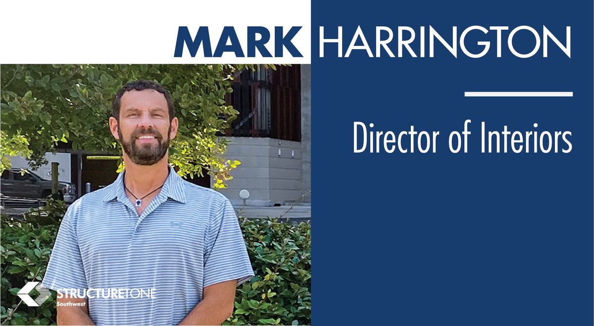 IvetteFenton's tweet photo. News from Austin! We are extremely excited to announce the promotion of Mark Harrington to Director of Interiors for the Austin office. Mark has played a very important part in the Austin market and throughout the Structure Tone Southwest organization. https://t.co/tc9rxO46Lv https://t.co/FFMaKe4UCn