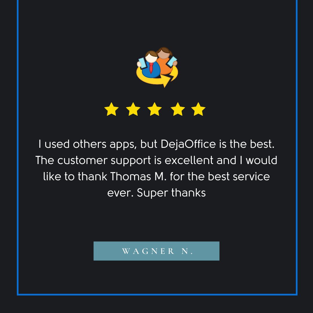 DejaOffice's tweet photo. Great software is only as great as its customer support team, and anyone who's been on a call with Thomas and Denise will know how hard they work to have your inquiries answered in no time at all. #customerservice #pccrm #dejaoffice https://t.co/MOgtepdLEP