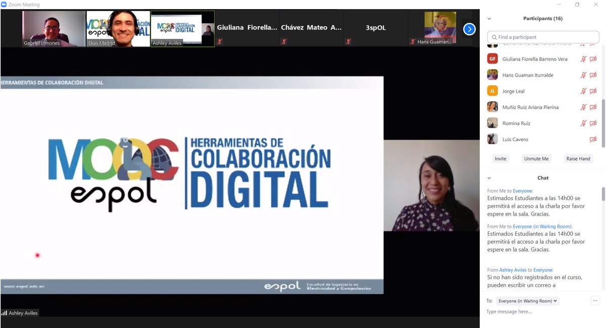 mooc_espol's tweet photo. Culminamos exitosamente🎊las Charlas de Inducción del #MOOCHCD. Agradecemos a los estudiantes por su participación y les deseamos éxitos👍🏻en el curso. 

CC: @espol @cparedesverduga @paherrera1975 @JoseAsencioEc @Kchiluig @OtiliaAlejandro https://t.co/V5eF7C34uL