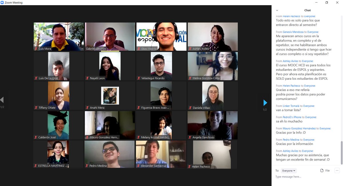 mooc_espol's tweet photo. Culminamos exitosamente🎊las Charlas de Inducción del #MOOCHCD. Agradecemos a los estudiantes por su participación y les deseamos éxitos👍🏻en el curso. 

CC: @espol @cparedesverduga @paherrera1975 @JoseAsencioEc @Kchiluig @OtiliaAlejandro https://t.co/V5eF7C34uL
