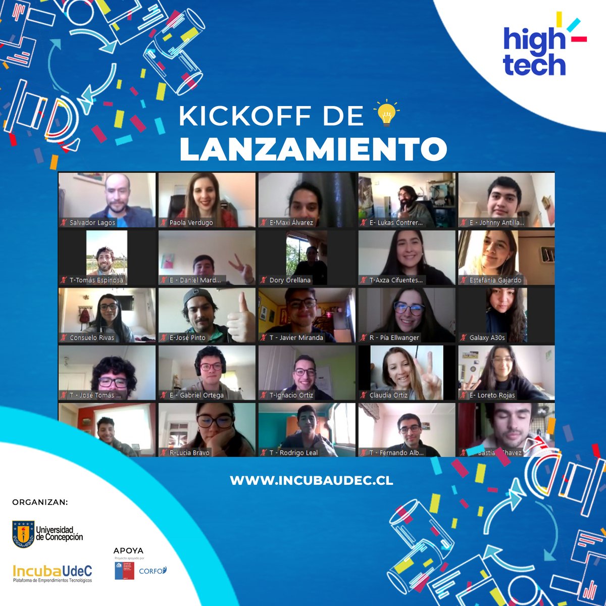 INCUBAUDEC's tweet photo. Gracias a los 475 inscritos en nuestra octava versión del Desafío High Tech 2020 💪 y a todos los que participaron del VAMOS OFICIAL ❗️ en nuestro Kickoff de lanzamiento 👏
Nos vemos el lunes con @AguilaDeRamon
#EmprendimientoUniversitario #DHT2020 https://t.co/O4CbLK5AUZ
