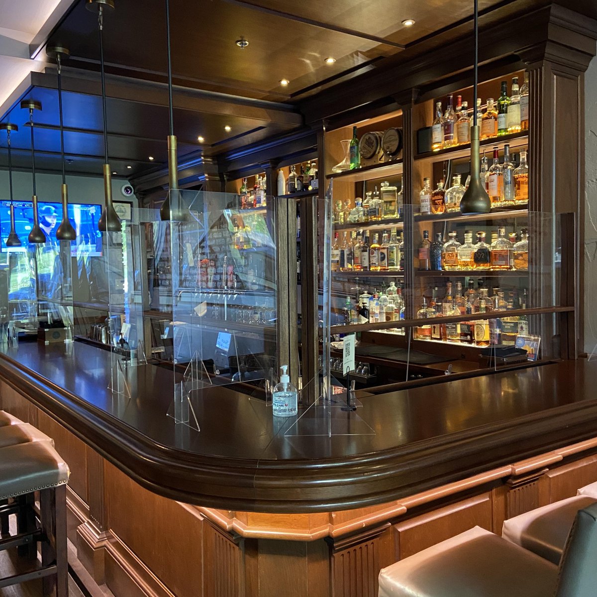 The wait is FINALLY over!  Come enjoy an expertly mixed cocktail or fantastic craft beer at our beautiful mahogany bar now featuring 100% more plexiglass than before!  We look forward to seeing you soon.