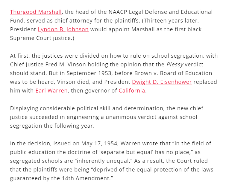 15- This all changed in 1957 with the landmark case “Brown v. Board of Education” (1954). The Court unanimously overturned Plessy.Thurgood Marshall was the lead attorney for the plaintiffs.Also note the impact Earl Warren. More to come on him.This was just & right.