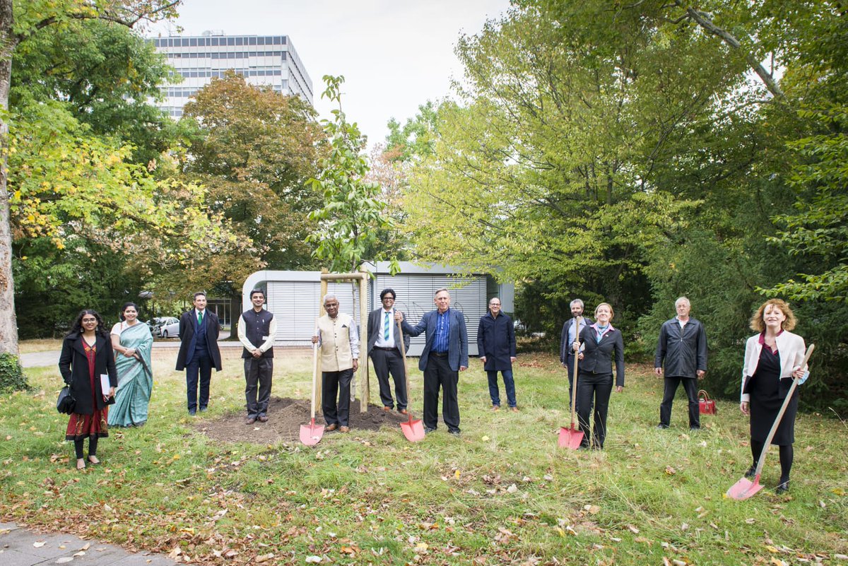 Tree plantation on Gandhi jayanti organised by Proff Peter Nick and the International office <a href="/KITKarlsruhe/">Shmoopy</a> alongwith the Indian Consul from Munich Mr Vivekananthan <a href="/CgiMunich/">CGI Munich</a>  <a href="/MohitYadavIFS/">Mohit Yadav,IFS</a> <a href="/narendramodi/">Narendra Modi</a> <a href="/SabarmatiAshram/">Sabarmati Ashram</a> <a href="/GandhiSeva/">MAHATMA GANDHI SEVA SADAN</a> @AmbLindnerIndia 
Pc:Tanja Meißner