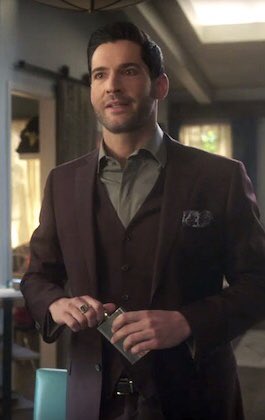 Lucifer’s wardrobe in 3x19 Orange is the New MazeFor real though why is he so beautiful in season 3