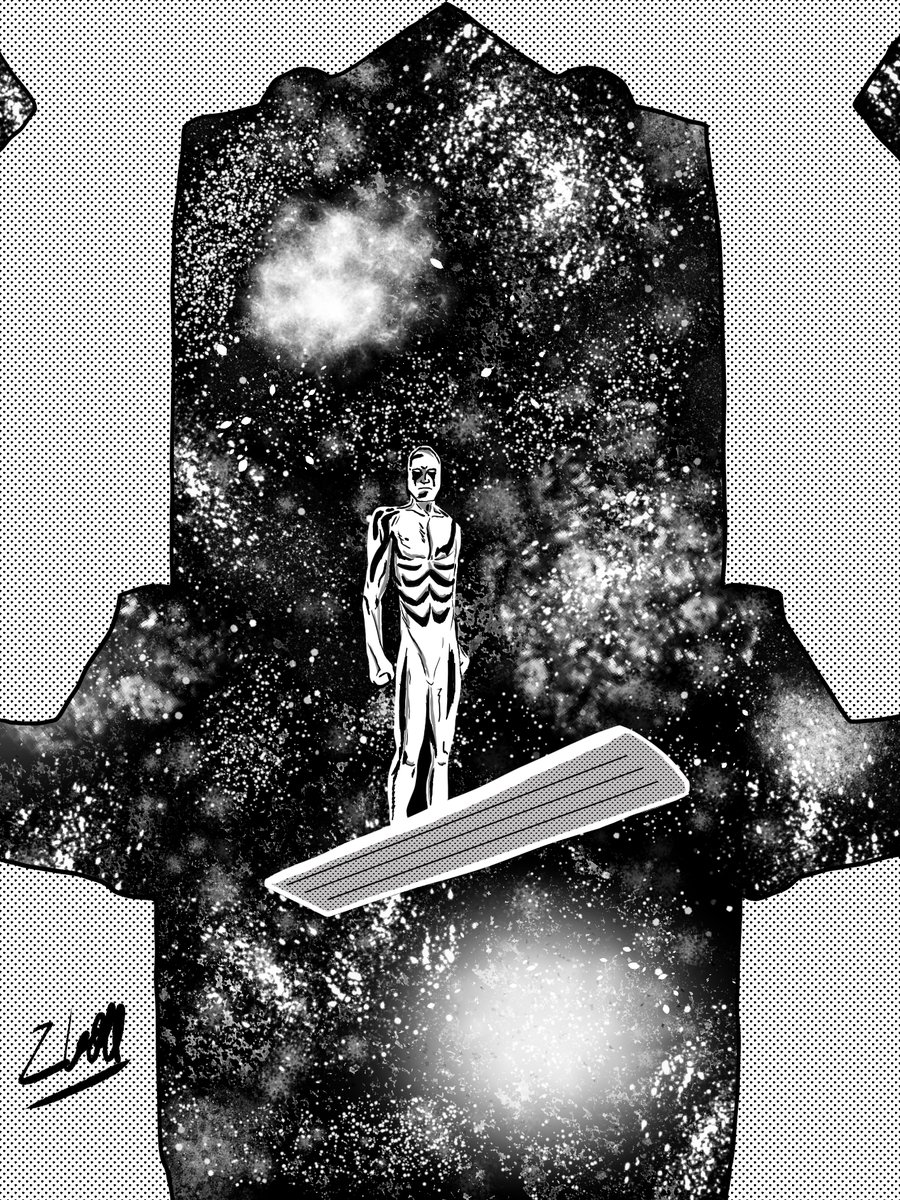 Cobbwashere96's tweet photo. Jacktober day two is the Silver Surfer! Did this tonight during @theawesomepod Drink &amp; Draw! Great laugh and company. #JackTober https://t.co/LFlzlG8Md0