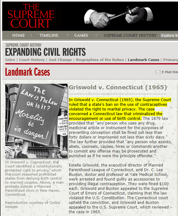 19- One particularly noteworthy case of the Warren Court was "Griswold v. Connecticut" (1965).The ruling seems to make sense but beware the discovery of the "Right to Privacy" that isn't actually in the Constitution. It's important later.