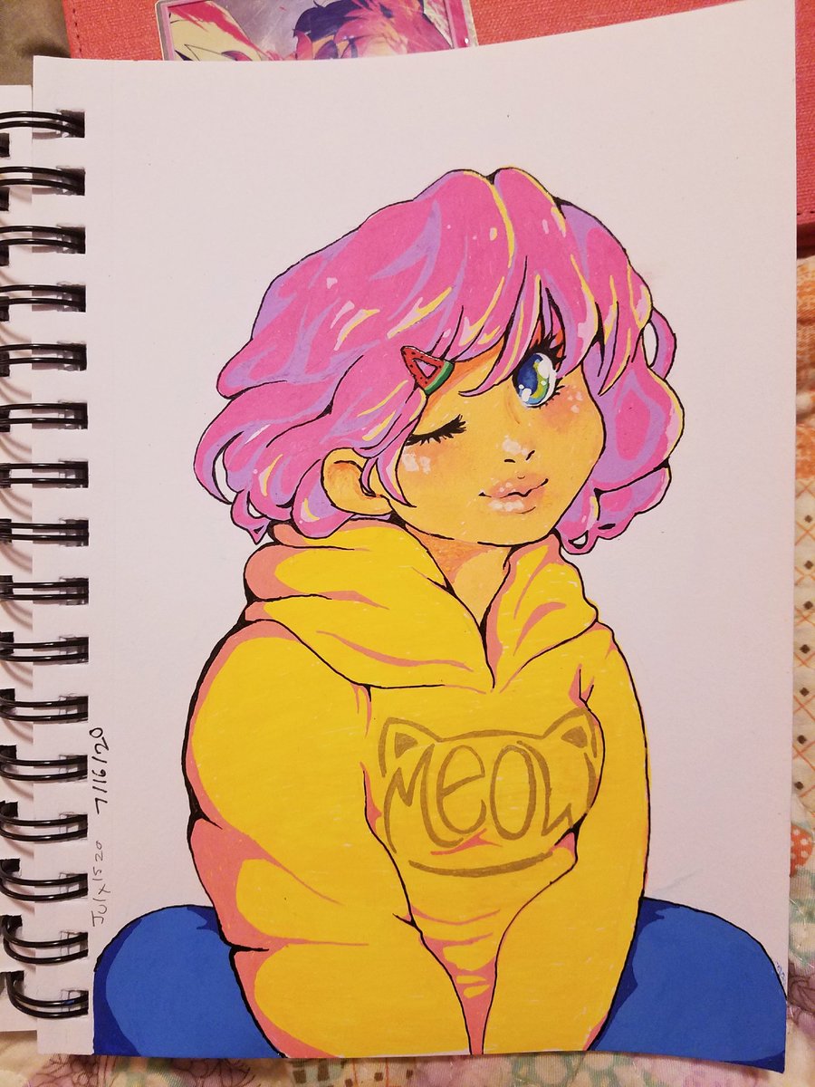 Sleepy_Spell's tweet photo. Somehow forgot to post this here! My first try at playing with #posca markers. Really love these markers TwT https://t.co/LtVovC1Gl3