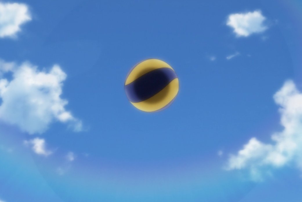 Then we have the iconic shot of the ball being reflected in Hinata's eyes, showing his obsession to get better, do more & have a greed for victory - an indication of his "HUNGER".