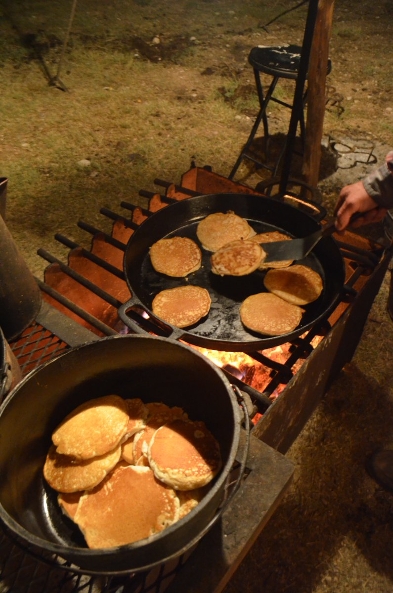 What a blessing it is to cook for the cowboys.

#cowboycooking #kentrollins #pancakesforbreakfast #dutchovencooking #redriverranch #castiron #cowboybreakfast #hotcakes #goodfood #blessed